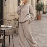 Trendy Queen Women's Mock Neck 2 Piece Sweat Sets Sweatsuits Fall Outfits