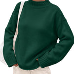 Trendy Queen Womens Oversized Sweaters Mock Neck 2026 Fall Knit Outfits