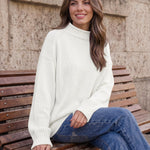 Trendy Queen Womens Oversized Sweaters Mock Neck 2026 Fall Knit Outfits