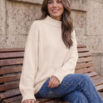 Trendy Queen Womens Oversized Sweaters Mock Neck 2026 Fall Knit Outfits