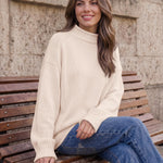 Trendy Queen Womens Oversized Sweaters Mock Neck 2026 Fall Knit Outfits