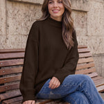 Trendy Queen Womens Oversized Sweaters Mock Neck 2026 Fall Knit Outfits