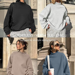 Trendy Queen Womens Mock Neck Sweatshirt Oversized Casual Fall Clothes 2026