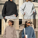 Trendy Queen Womens Mock Neck Sweatshirt Oversized Casual Fall Clothes 2026